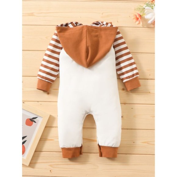 NEW Boy's Thanksgiving Everyone is Thankful for Me Hooded Jumpsuit - Picture 4 of 5